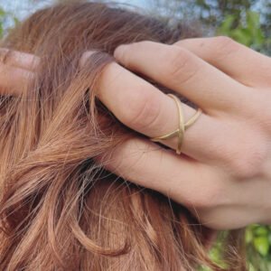 A Kind of Magic Cross Infinite Ring Gold Lady