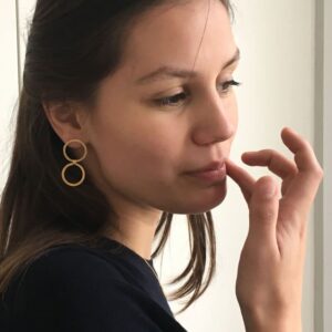 Aretes Double Circle Earrings Gold Lady