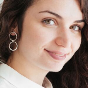 Aretes Double Circle Earrings Silver Lady