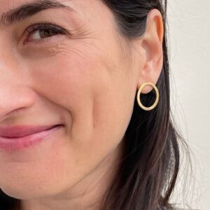 Aretes Circle Earrings Gold Lady