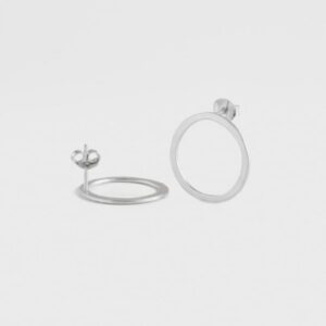Aretes Circle Earrings Silver