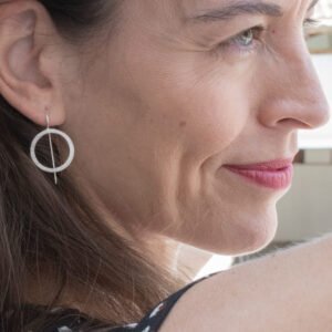 Aretes Hippies Circle Earrings Silver Lady