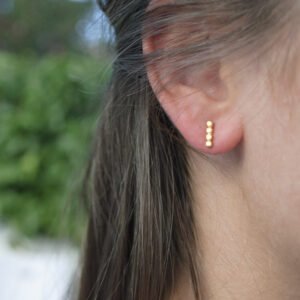 Camu Long Bar Earrings Gold Lady