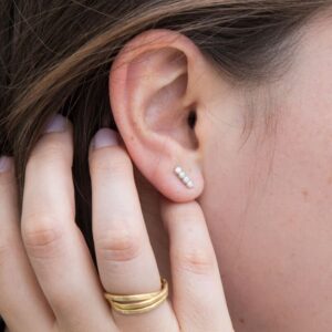 Camu Long Bar Earrings Silver Lady