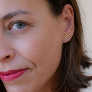 Camu X Long Bar Earrings Gold Lady