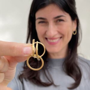 Day into night earrings gold lady