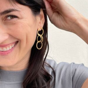 Day into night earrings gold lady