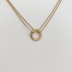Double Chain S Pendant Gold