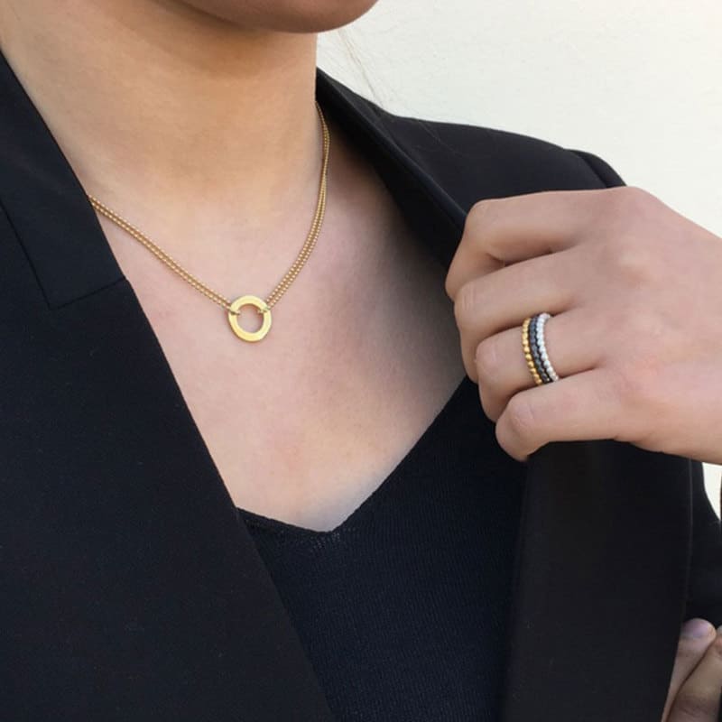 Double-Chain-S-pendant-Gold-Lady Double Chain S pendant Gold Lady