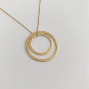 Double Circle Necklace Gold