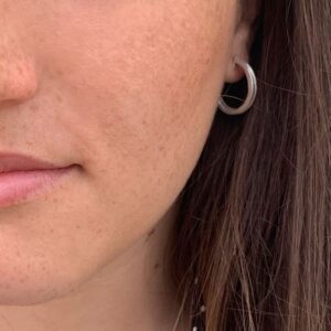 Double Mir M Hoop Earrings Silver Lady