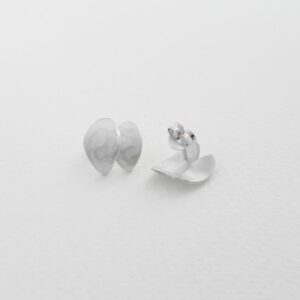 Double Spring Moon Earrings Silver