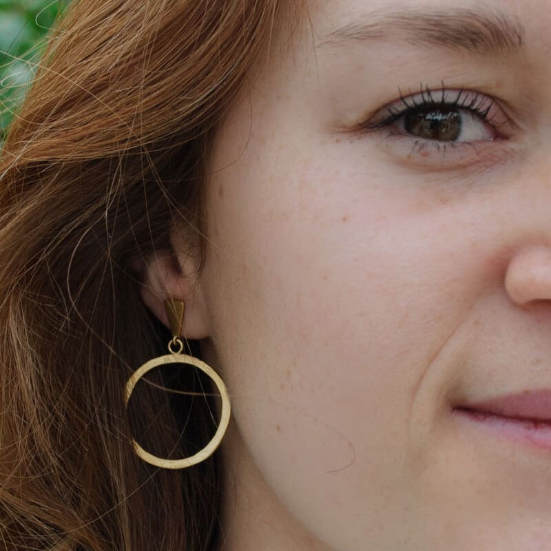 Hoop-L-Circle-Earrings-Gold-Lady Hoop L Circle Earrings Gold Lady