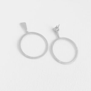 Hoop L Circle Earrings Silver