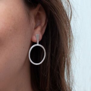 Hoop L Circle Earrings Silver Lady