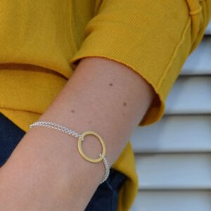 La Cala M Double Chain Circle Bracelet Gold Silver Lady