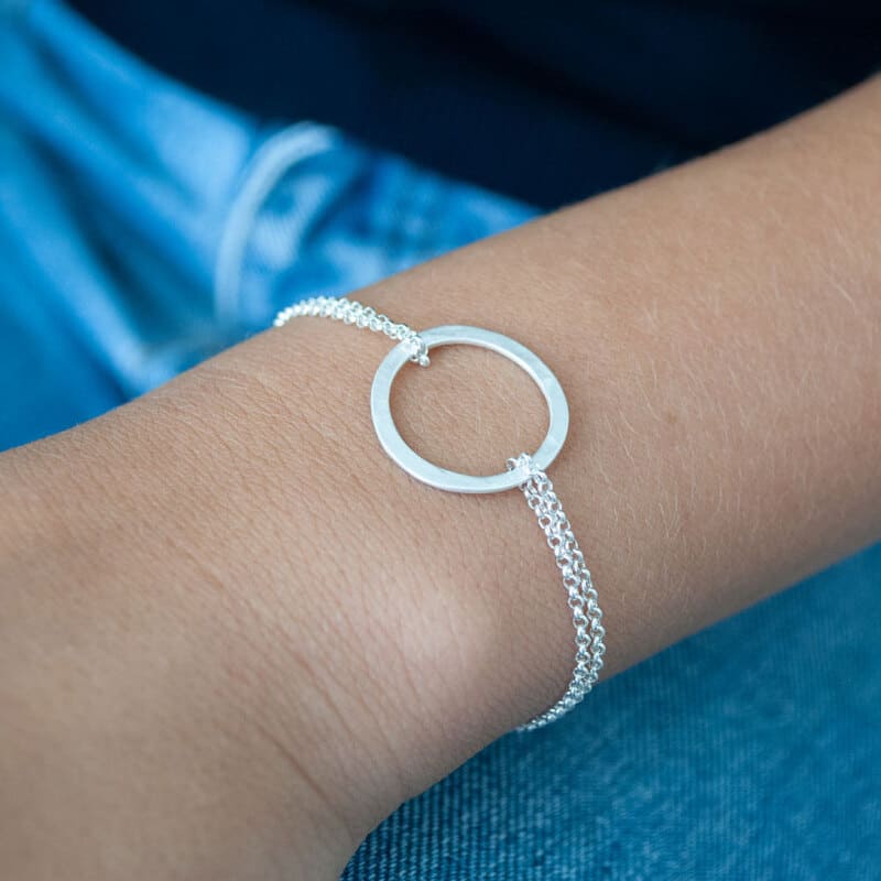 La-Cala-M-Double-Chain-Circle-Bracelet-Silver-Lady La Cala M Double Chain Circle Bracelet Silver Lady