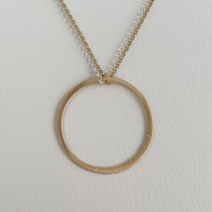 La Cala M Long Circle Necklace Gold Silver