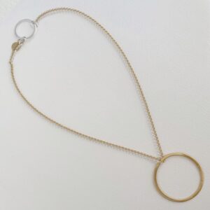 La Cala M Long Circle Necklace Gold Silver