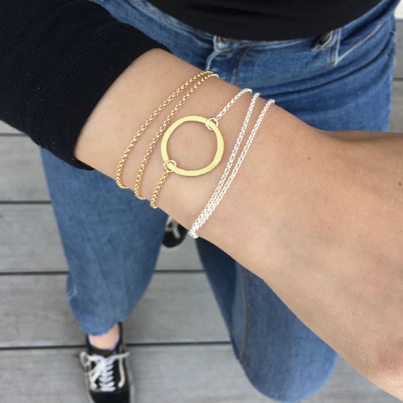 La-Cala-M-Long-Circle-Necklace-Gold-Silver-lady La Cala M Long Circle Necklace Gold Silver lady