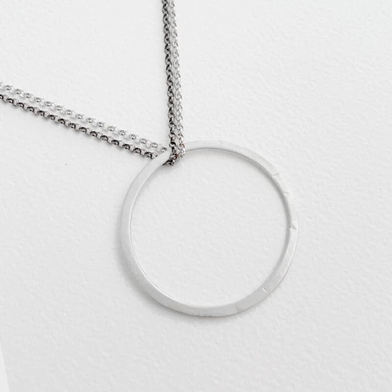 La-Cala-M-Long-Circle-Necklace-Silver-Ruthenium La Cala M Long Circle Necklace Silver Ruthenium