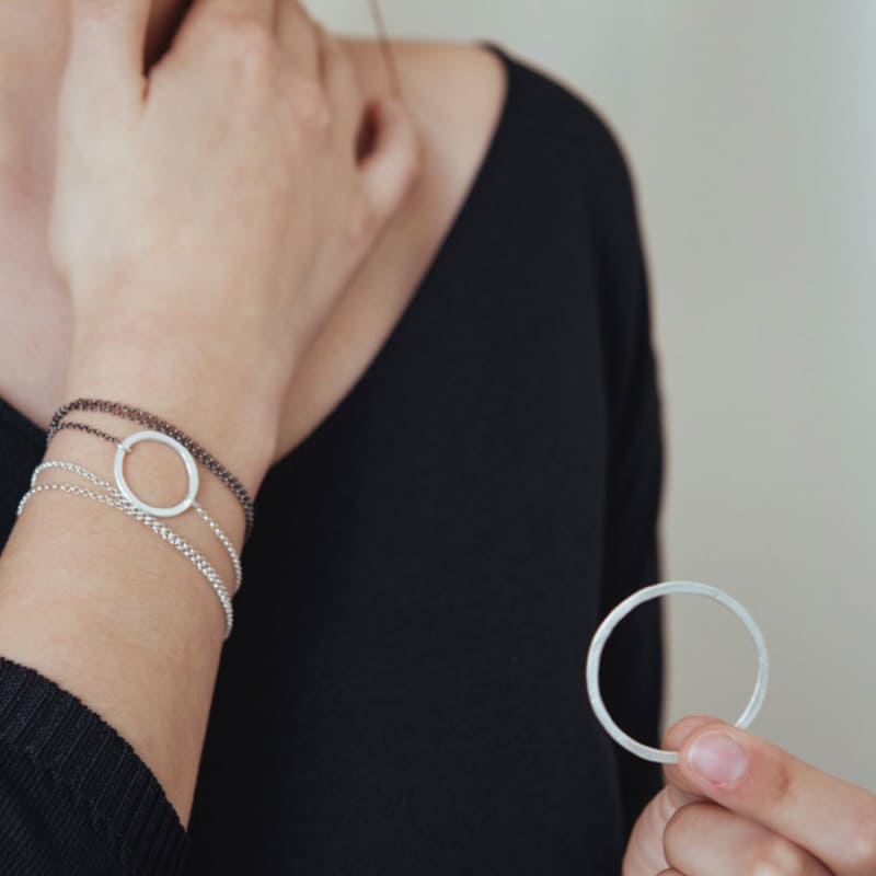 La-Cala-M-Long-Circle-Necklace-Silver-Ruthenium-lady La Cala M Long Circle Necklace Silver Ruthenium lady