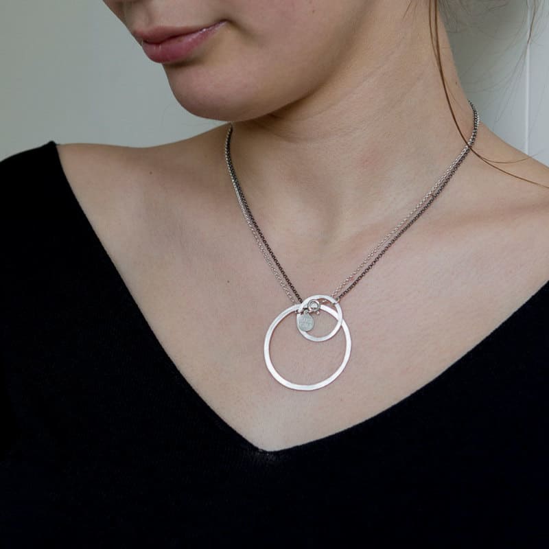 La-Cala-M-Long-Circle-Necklace-Silver-Ruthenium-lady La Cala M Long Circle Necklace Silver Ruthenium lady