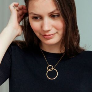 La Cala M Short Circle Necklace Gold Lady