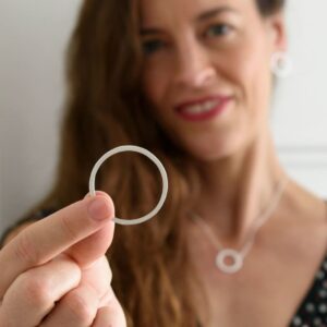 La Cala M Short Circle Necklace Silver Lady