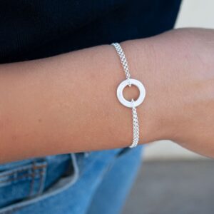 La Cala S Double Chain Circle Bracelet Silver Lady