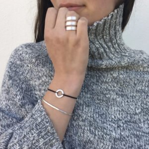 Circle S Nylon Bracelet Silver Lady