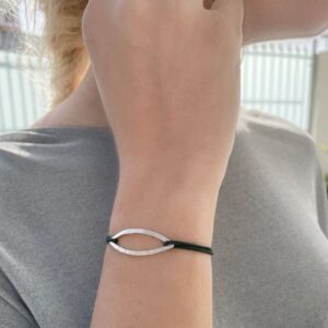 Maria L Nylon Bracelet Silver lady