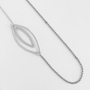 Maria double long necklace silver ruthenium