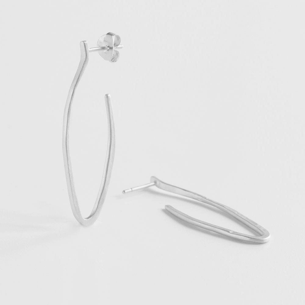 Marine-L-Hoop-Earrings-Silver Marine L Hoop Earrings Silver