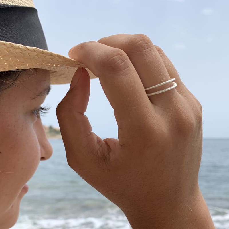 Mir-Double-Ring-Silver-Lady Mir Double Ring Silver Lady