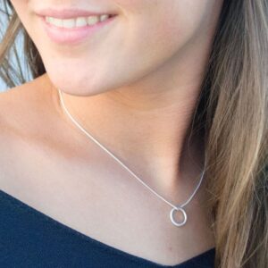 Nicola Circle Pendant silver lady