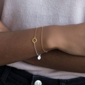 One Soul Circle Double Bracelet Gold Silver Lady.
