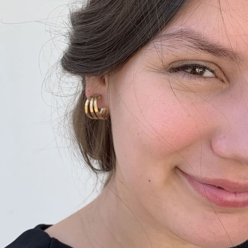 Sophie-Triple-Hoop-Earrings-Gold-Lady Sophie Triple Hoop Earrings Gold Lady