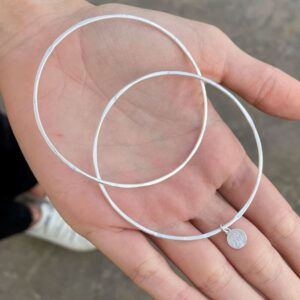 Twin Double Bangle Silver Lady