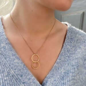 Twin M pendant Gold Lady