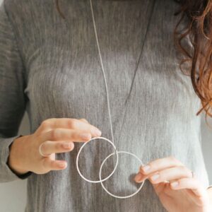 Twin XXL Necklace Silver Rutenium lady