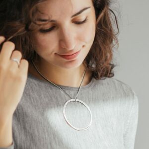 Twin XXL Necklace Silver Rutenium lady