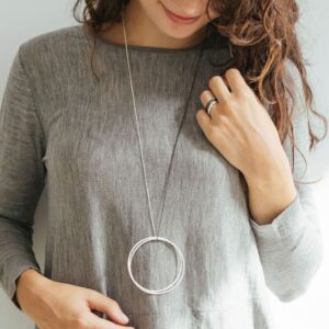 Twin XXL Necklace Silver Rutenium lady