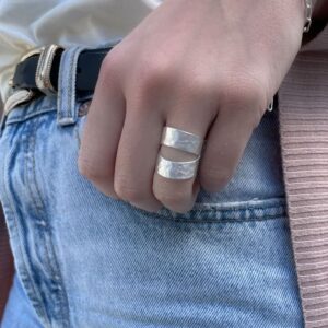 Two Moons Ring Silver Lady