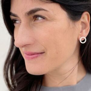 aretes S circle earrings silver lady