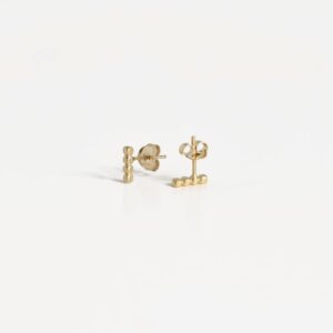 camu long bar earrings gold
