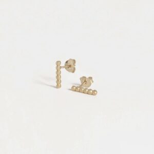 camu x long bar earrings gold