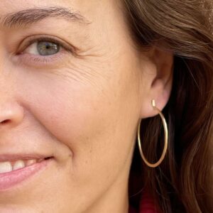 mir L hoop earrings gold lady