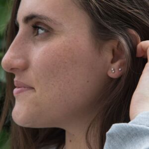 nina double earrings silver lady