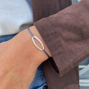 Marine M Nylon Bracelet Silver